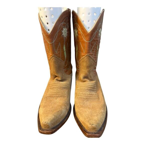 Vintage Handmade Sundance Flower Inlay Western Cowboy Boot Women size 5.5 - Picture 6 of 12